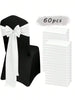 60 Pcs Face Chair Belt Bow Decoration Chair Set Chair Belt For Banquet Party Baby Shower Event Decorations (Multi Color Optional, 7 X 108 Inches)